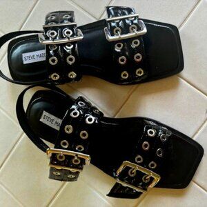 Steve Madden Sandria Black Patent Leather SZ 9M